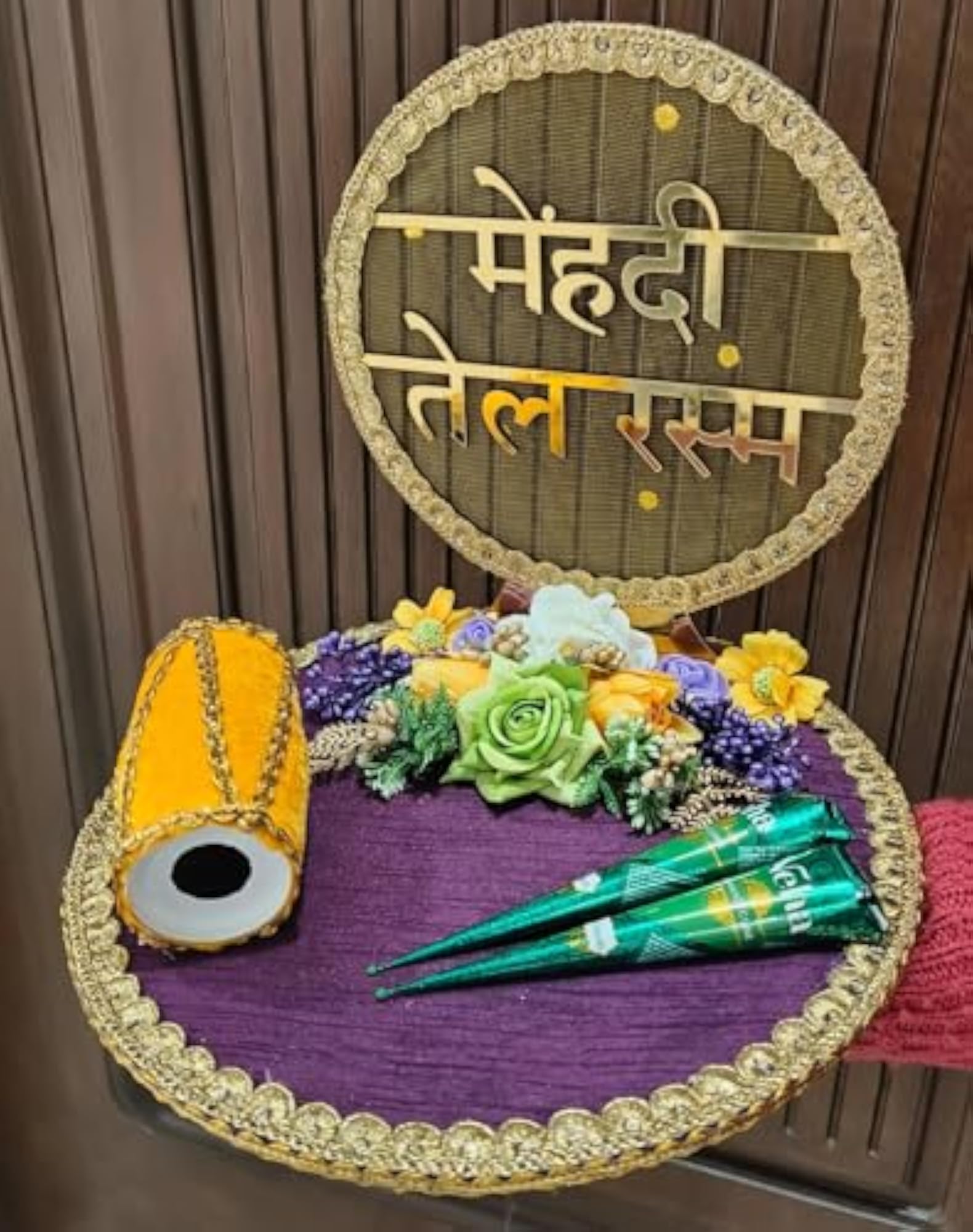Mehndi Tray/Platter, Decorative Plates for Ceremonial Occasions