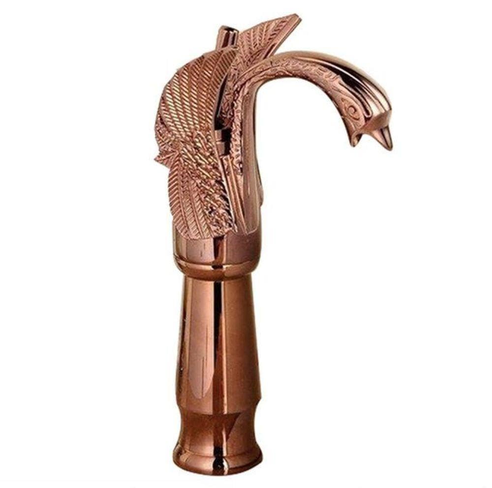 Mitigeur de lavabo cygne en laiton antique robinet traditionnel or rouge