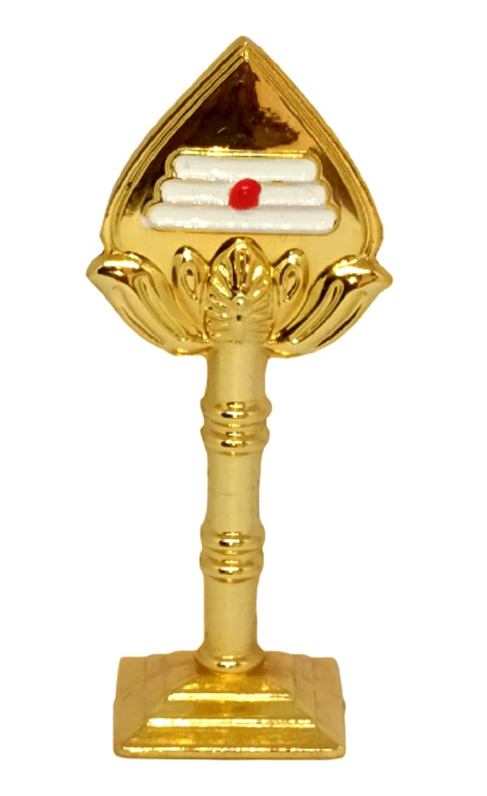 Metal Lord Muruga Vel Idol Golden Double Sided Kartikeya Vel Showpiece Car Dashboard,Home Decor,Pooja Room,Corporate Gift,Return Gift,Festivals (2.5")