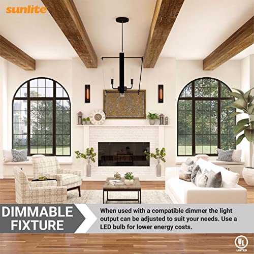 Image of Sunlite 07038-SU Vintage-Inspired Tubular Cage Wall Sconce, Steampunk Industrial Light, Antique Style Metal Fixture, Medium Base Socket (Bulb Not Included), Rustic Farmhouse Design, Matte Black Finish