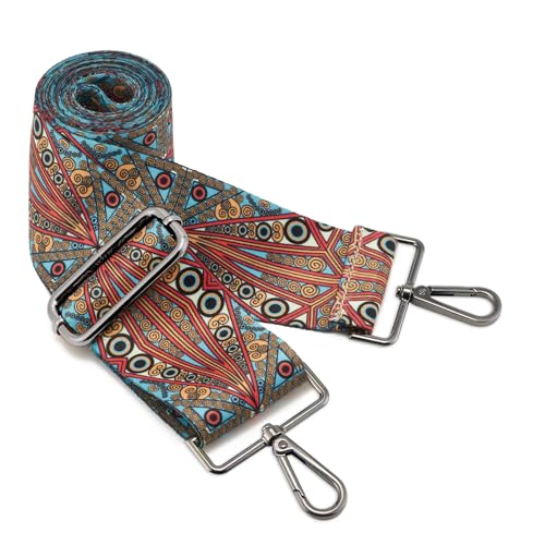 Image of ZOOEASS Nickel Buckles Wide Shoulder Strap Adjustable Replacement Belt Gun Buckles Guitar Style Crossbody Bag Strap