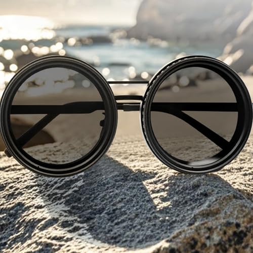 Adjustable Tint Sunglasses for Men, 1-9 Gears Rounded Polarized Glasses with Nd Filter Lensesadjust Shade Sunglasses for Men Beach Shady Fishing Driving4