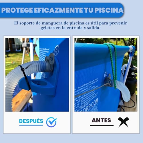 Miniatura 4 de 2 Piezas De Soporte Para Mangueras De Piscina, Soporte Para Tuberías De Piscina, Para Tuberías De 26 Mm A 38 Mm, Compatible Con Piscinas Intex Y Bestway.