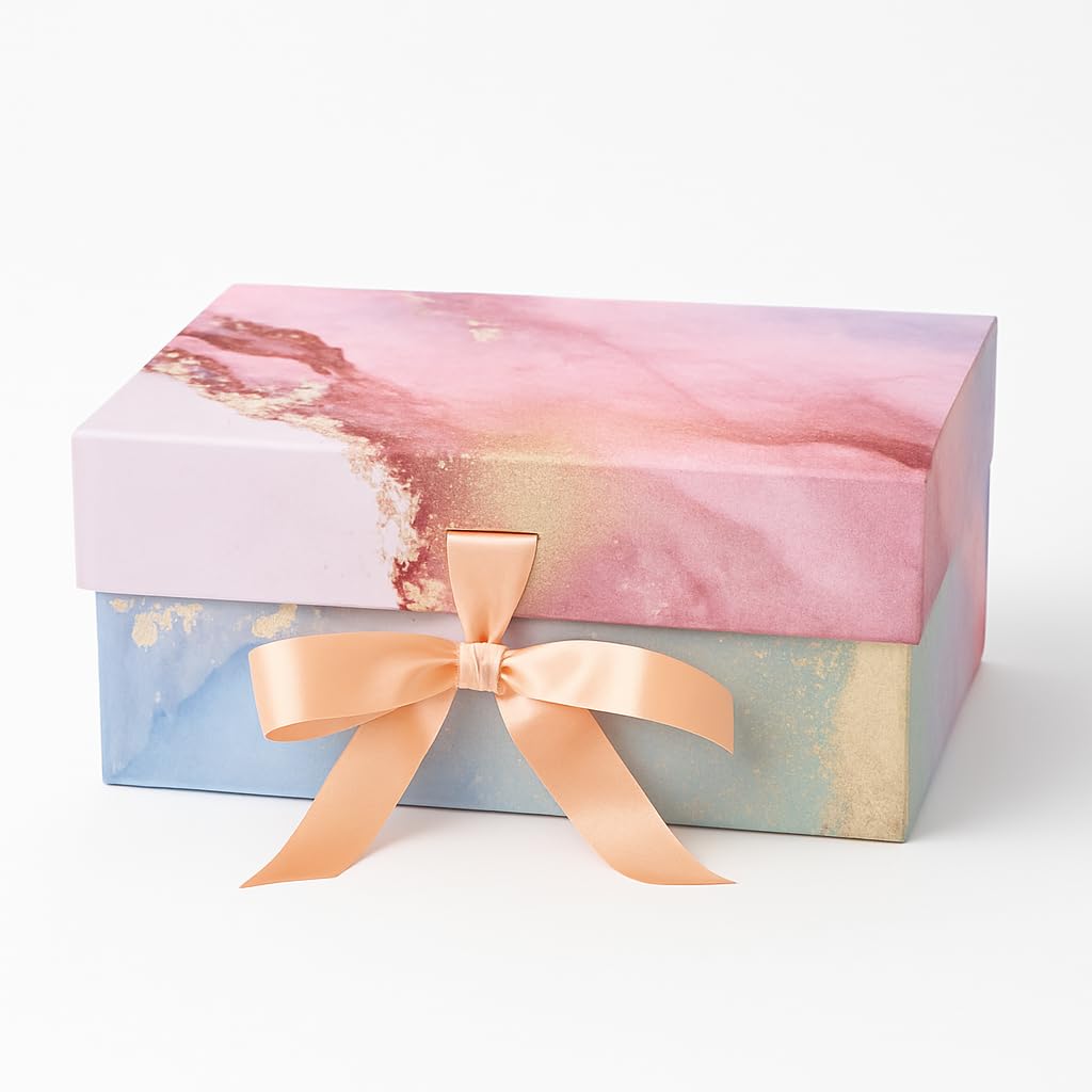 Sainet™ Gift Box 23x16x10cm Pastel Paradise, Decorative Foldable Gift Boxes for Packaging Multipurpose Gift Hampers, Holds Upto 5kg, Occasion Gift Box (1 Pack)-image-42
