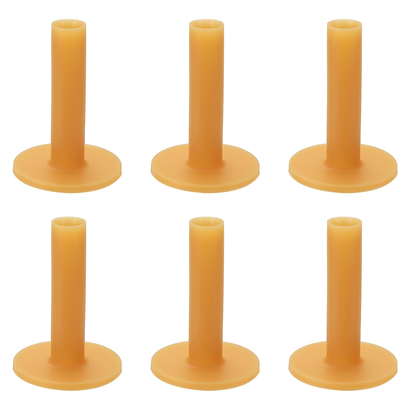 YELARXI Rubber Golf Practice Tee, Driving Tee 3 Inch & 6 Pack & Rubber & Yellow-Fitting for (Indoor/Outdoor/Golf Hitting Mats/Courses/Backyards/Lawns)
