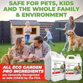 ECO Garden PRO - Organic Vinegar Weed Killer | Kid/Pet Safe | Clover Moss, Green Grass & Poison Ivy Killer for Lawns | Spray Ready Glyphosate Free Herbicide (1 Gallon)