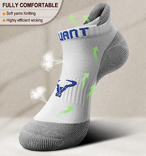 Image of BULLIANT Running Socks Men-Athletic Ankle Wicking Socks Cushioned For Men Walking-Arch Compression Support