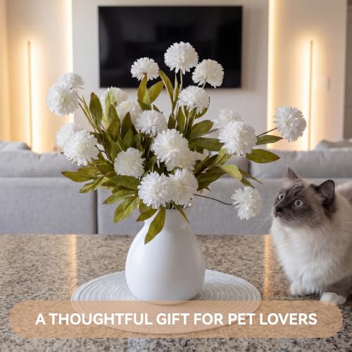 6 Stems Cream White Fake Mums Artificial Flowers  - image 5