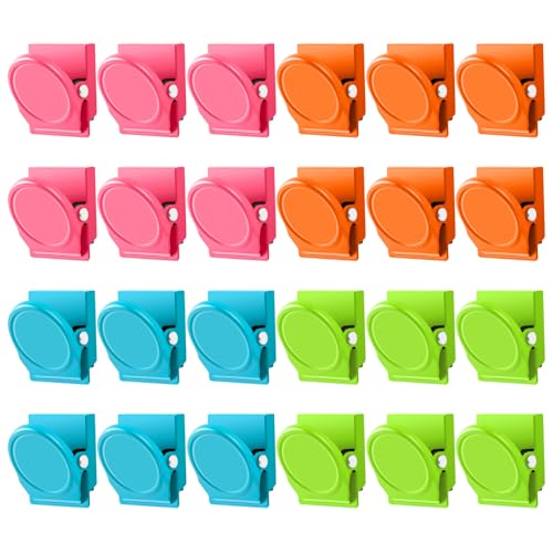 Grtard 24 PACK Magnetic Metal Clips Fridge Magnet Refrigerator Whiteboard Locker Magnets Metal Clip cover