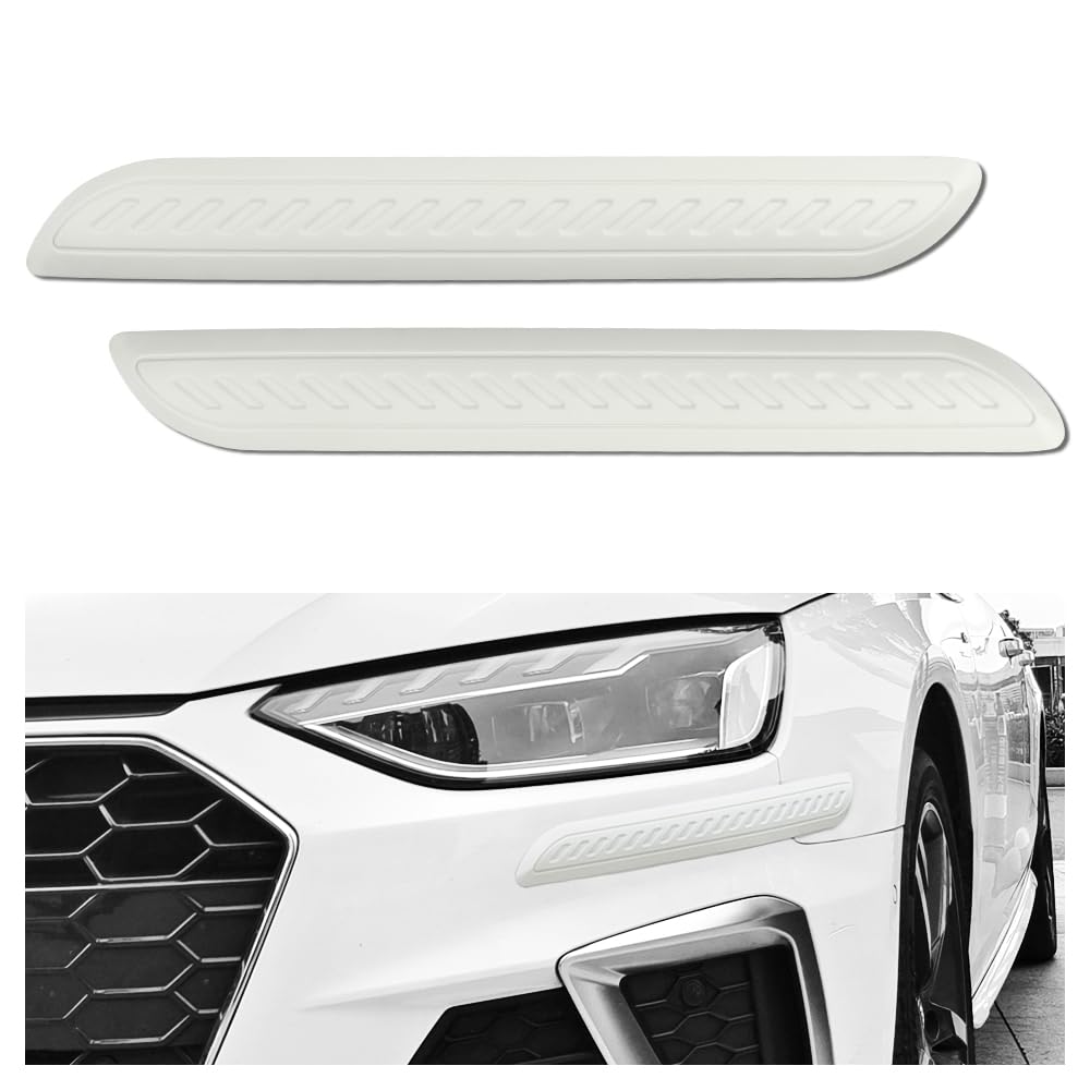 carleef 2PCS Car Bumper Guard,Anti-Collision Car Bumper Protector Guard Anti-Scratch Rubber Bumper Strip,Universal Front & Rear Bumper Protector for Cars Trucks SUVs Pickups (White)