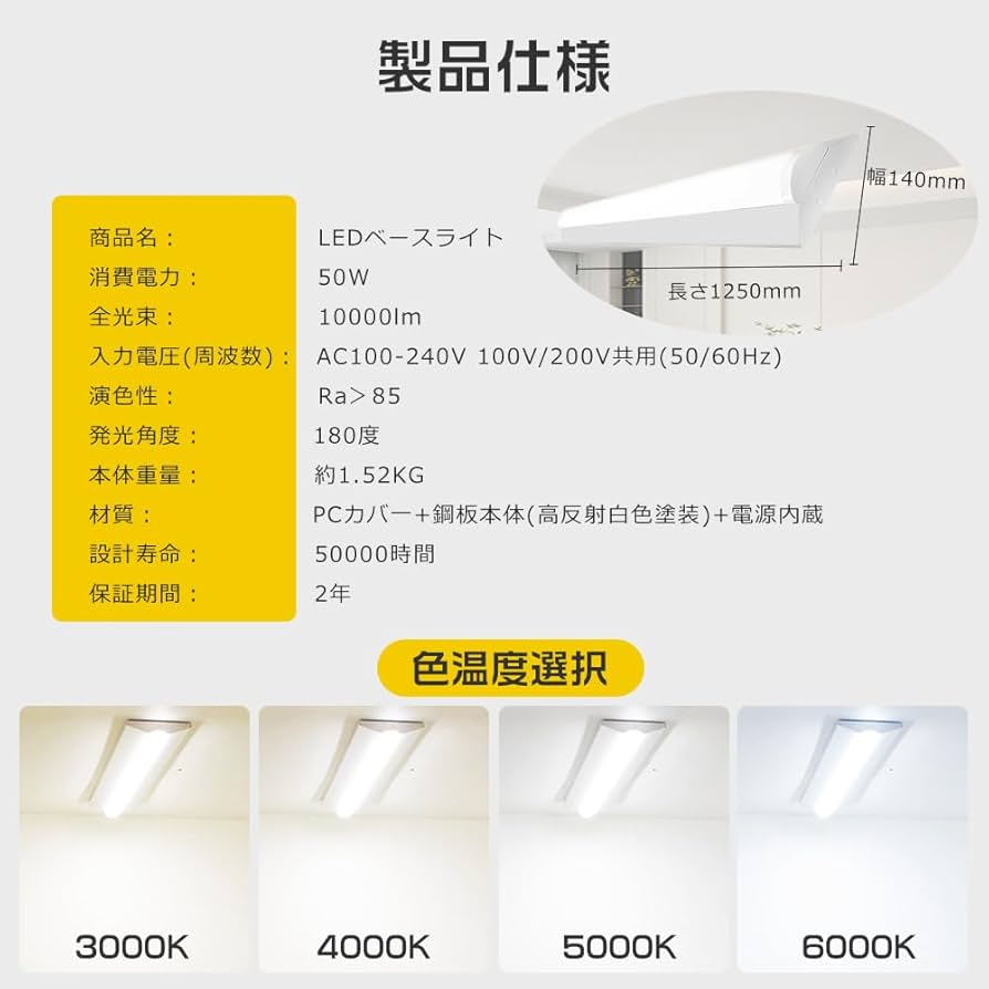 Amazon.co.jp : 天井直付 ledベースライト 逆富士型 40w形 2灯相当 Amazon.co.jp : 天井直付 ledベースライト 逆富士型 40w形 2灯相当