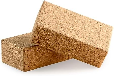 Cork Yoga Block 2 Pieces, Hard Foam | Workout Support for Yoga, P...