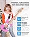 Winzz 30 Inch Kids Electric Guitar Beginner Kit, Junior 1/4 Size Mini Electric Guitar for Children Complete Stater Set with Amp, Gloosy Pink Colour