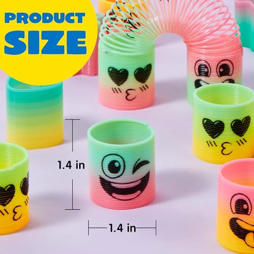 Image of JOYIN 30 Pcs Spring Rainbow Party Favor, Mini Plastic Coil Spring Toy, Fidget Stress Coil Mini Springs Bulk Toys for Carnival Prize Birthday, Classroom Goodie Bag Stuffers