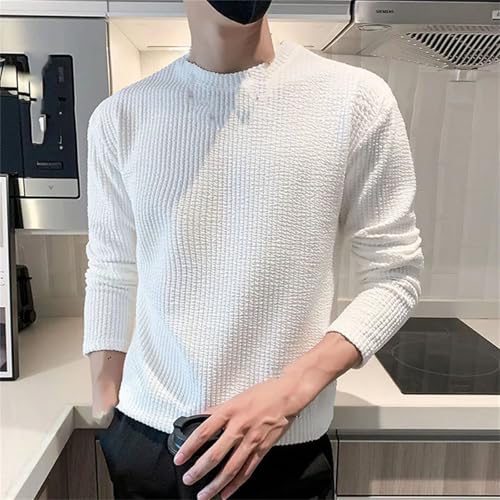 Winter Fashion Product Premium Solid Round Neck Loose Handsome Men's Casual Sports Long Sleeve Sweater3