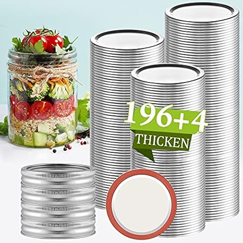 Canning Lids 200 PCS Regular Mouth Reusable Leak Proof Split-Type Lids Cover