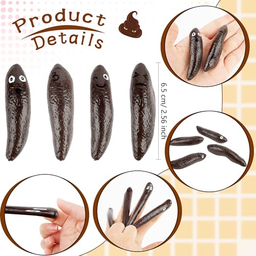 36 Pcs Poop Finger Slingshot Funny Funny Slingshot Finger Toys Novelty Fake Poop Slingshot Toys for Kids Adults Novelty Birthday Halloween Party Favors Gift Bag Fillers Prank Props