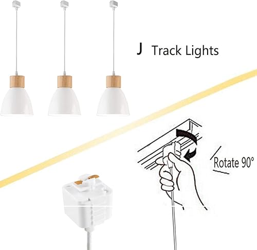 Miniatura 16 de Kiven Lámpara de pista tipo H, moderna luz colgante de pista de aureo, longitud ajustable, pedante de luz de pista para dormitorio, cocina, hogar