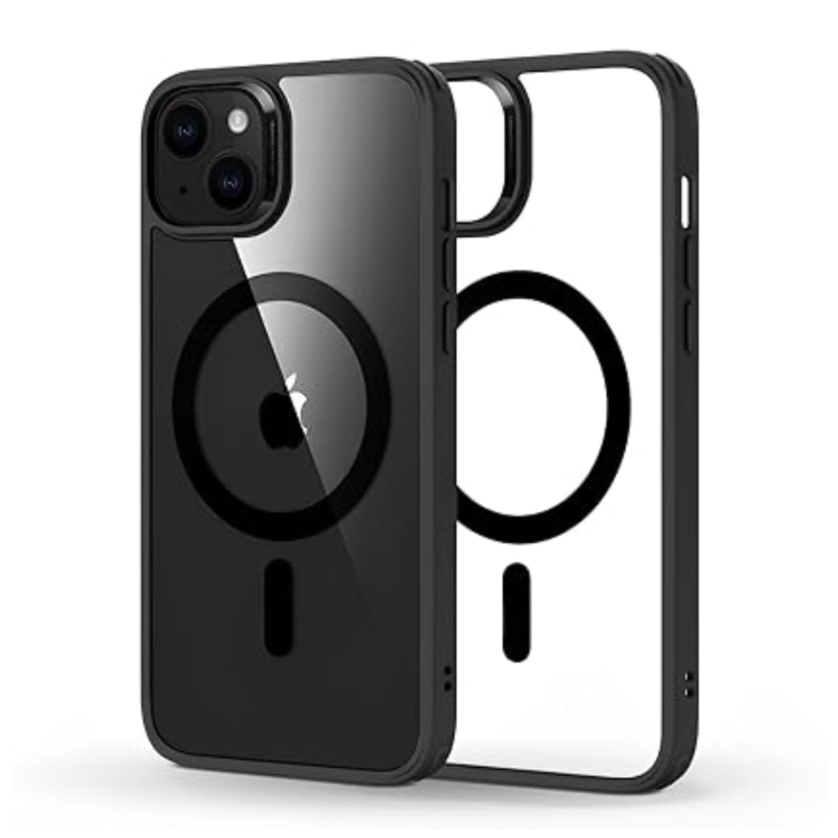 iPhone 13 Case Crystal Clear iPhone 13 Mag-Safe Case 6.6 inch Anti-Yellowing Military Drop Protection Shockproof Protective Phone Magnetic Case 6.6 inch For iPhone 13 (Black, iPhone 13)