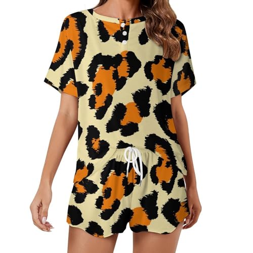 Ensemble pyjama court léopard respirant et léger pour les nuits d'été