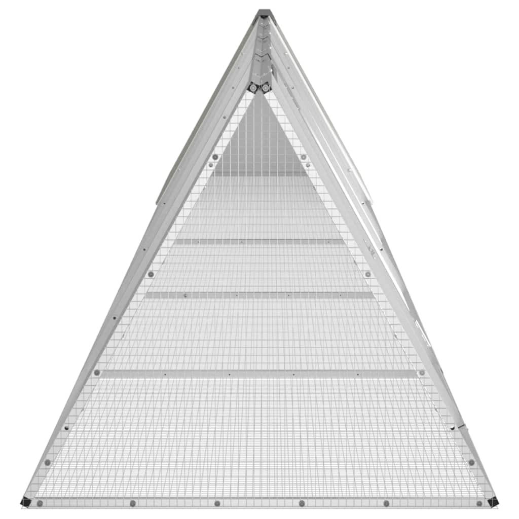 Jaula para conejos, gris, 504,5 x 80,5 x 71 cm, acero galvanizado, con ampliación, todo en uno para conejos, conejos, cobayas, uso en interiores y exteriores