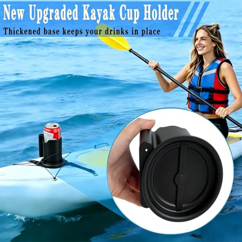 WEZKYLCG Paddle Board Cup Holder, 2-in-1 Kayak Cup Holder, Thickened Base Increased Stability, Paddle Board Accessories for SUPs, Canoes, Surfboards, Boats(Black) by WEZKYLCG - Used condition - Image 2