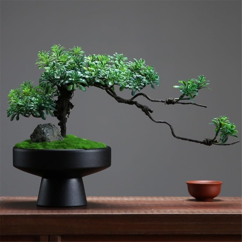 Künstlicher Bonsai-Baum Künstlicher Bonsai-Baum, gefälschte grüne Pflanze for den Innenbereich, Topfpflanze for Wohnzimmer, Heimdekoration Bonsai Kunstpflanze