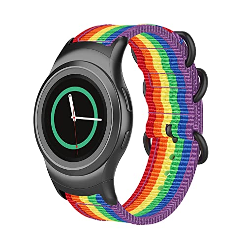 Gheper Woven Nylon Band Compatible with Samsung Gear S2 SM-R720/SM-R730 Quick Fit Wrist Watch Band Fabric Strap for Gear S2 R720/R730 Smartwatch Accessory Replacement Band