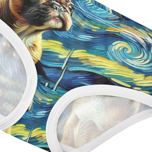 Toddler Underwear Custom 2t Cotton Cute Panties Girl Pattern Undies Kids Briefs Cute French Bulldog Starry Night4