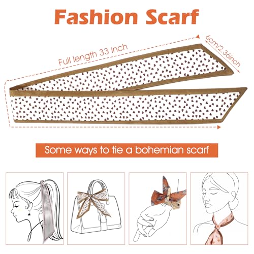 4Pcs Purse Scarf for Handbags Silky Smooth Head Scarf Boho Thin Neck Scarves for Women3