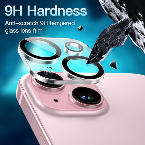 Image of JETech Camera Lens Protector Guard for iPhone 15 /15 Plus, 3-Pack