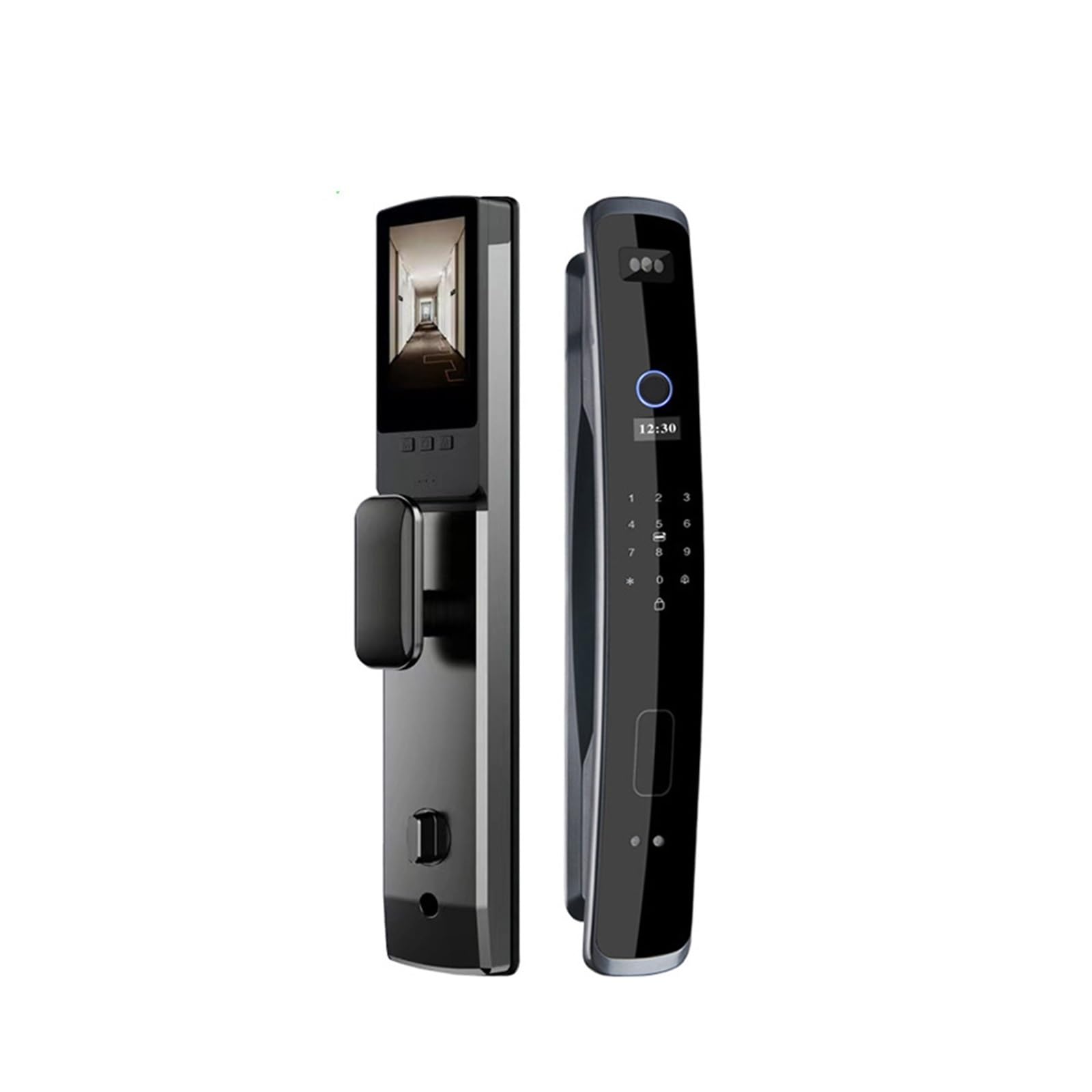 JVDDI Smart Door Handle, Biometric Recognition Smart Door Lock Remote Control Fingerprint Password IC Card APP Wifi Unlock(Lock)
