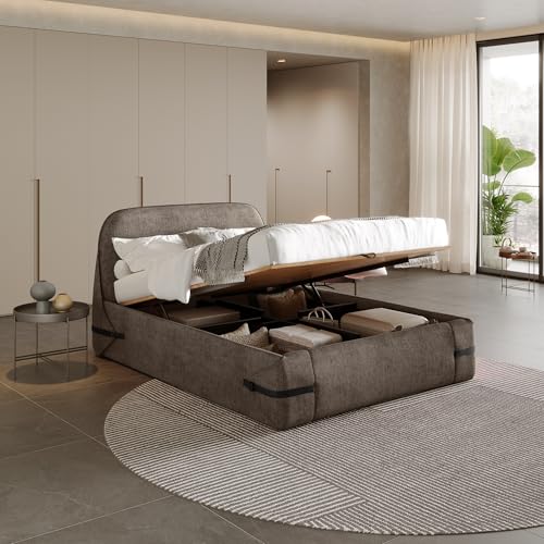 Image of Wakefit Hibernis Queen Size Hydraulic Storage Upholstered Bed