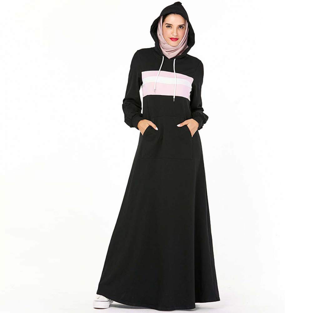 Yuanchengblack Hoodie Abaya Kaftan Dubai Hijab Muslim Dress Women