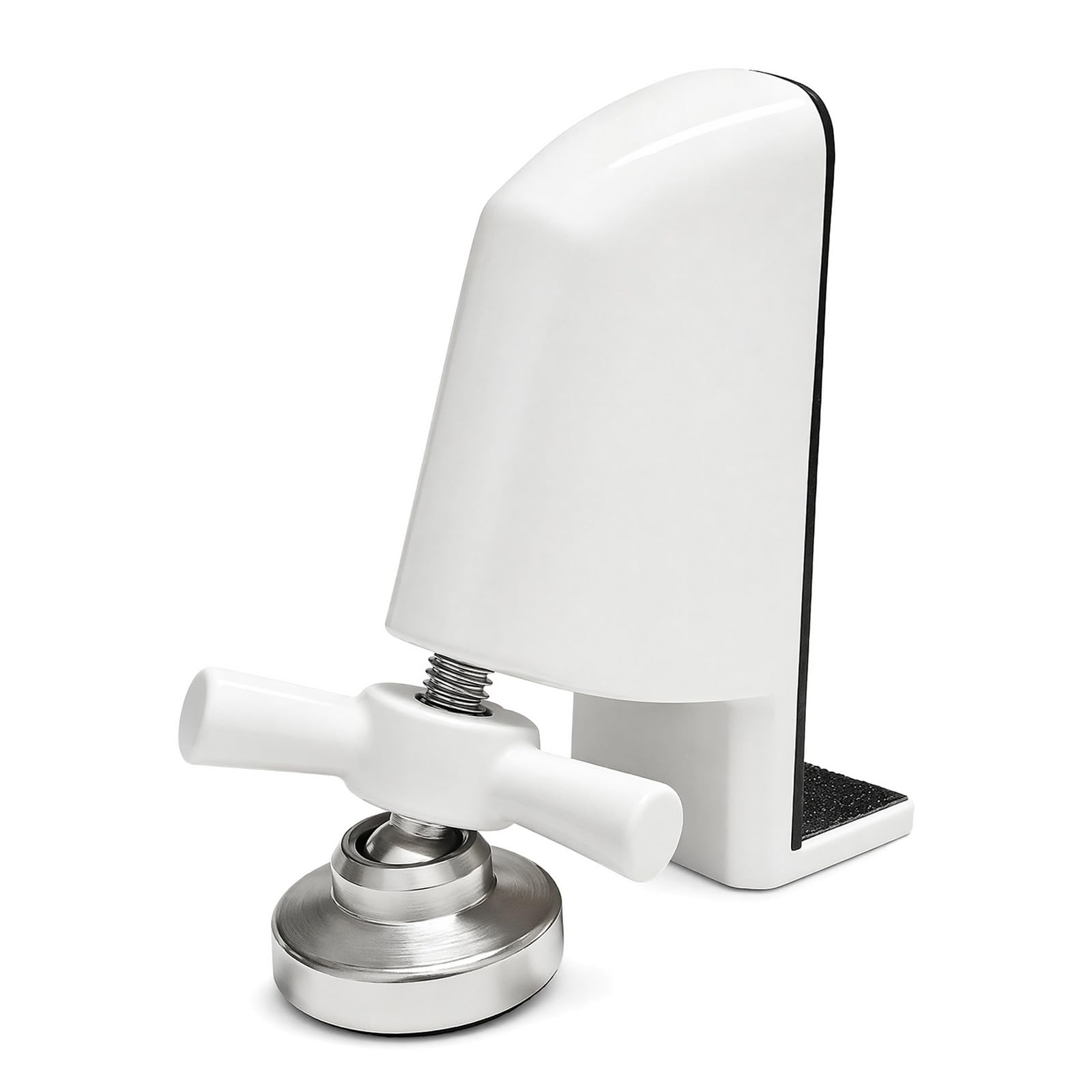 Portable Door Lock, White Zinc Alloy Adjustable Security Door Jammer Wedge