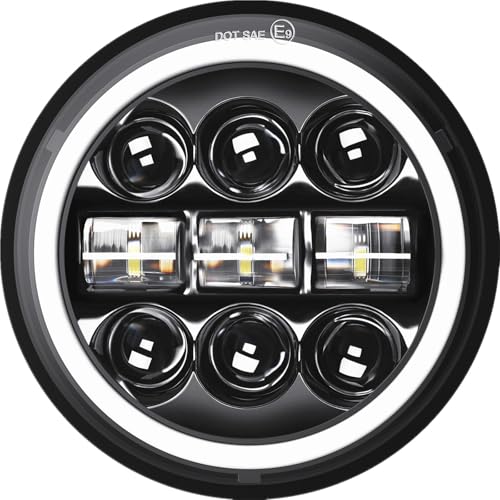 Phare LED pour motos feux de route et croisement 12V 24V antibrouillards voiture 5.75"