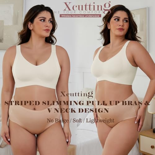 Image of Xcutting Plus Size Bras for Women No Underwire Full Coverage Everyday Bras