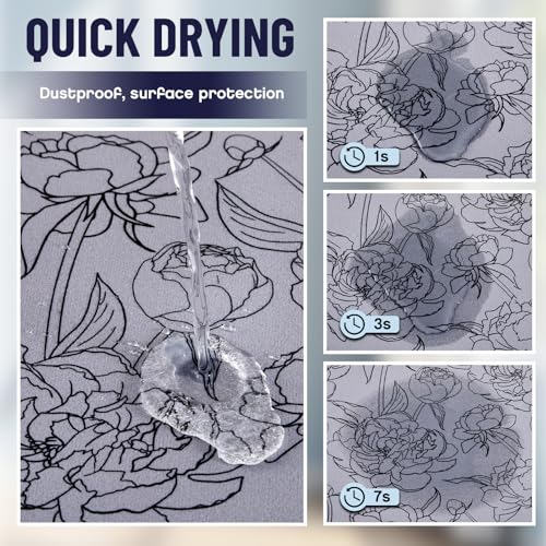 Image of Teenyyou 1 Pcs 26 inch x 18 inch Dryer Top Protector Mat, Washer and Dryer Topper, Non Slip Waterproof Machine Cover Dust Proof Quick Drying Topper Pad for Laundry and Kitchen (Peony)