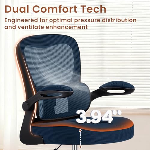 Image of AreShark Drafting Office Chair - Ergonomic Tall Office Chair with Adjustable Footrest Ring - Counter Height Adjustable Rolling Standing Desk Chair with Lumbar Support and Flip-up Armrests for Home