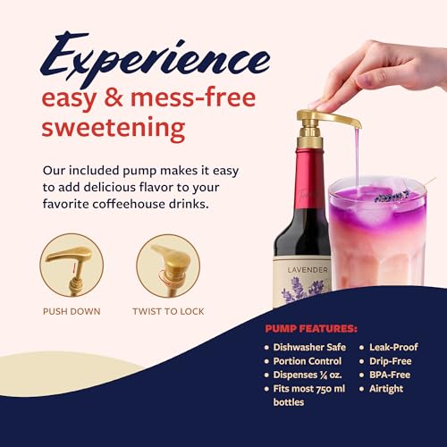 Torani Puremade Syrup, Lavender Flavoring for Drinks, Glass Bottle with Pump Included, 25.4 Fl Oz - image 5