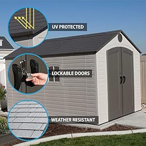 Lifetime 6402 outdoor storage shed 8 by 125 feet 2 windows  urban country home decor