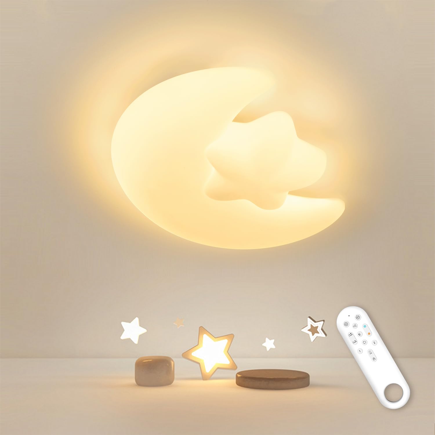 LED Deckenleuchte Dimmbar Kinderzimmer 55CM, Kinderzimmer Lampe Decke 50W | LED Deckenleuchte Dimmbar 3000K-6000K mit Fernbedienung, Farbtemperatur,deckenlampe für Wohnzimmer, Schlafzimmer, Küche