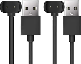 Compatible with Amazfit T-Rex 2 Charger, Lamshaw USB Charging Cable Replacement Charger Cable Compatible with Amazfit GTR 3 Pro/GTR 3 / GTS 3 Smartwatch (2 Pack-Black+Black)