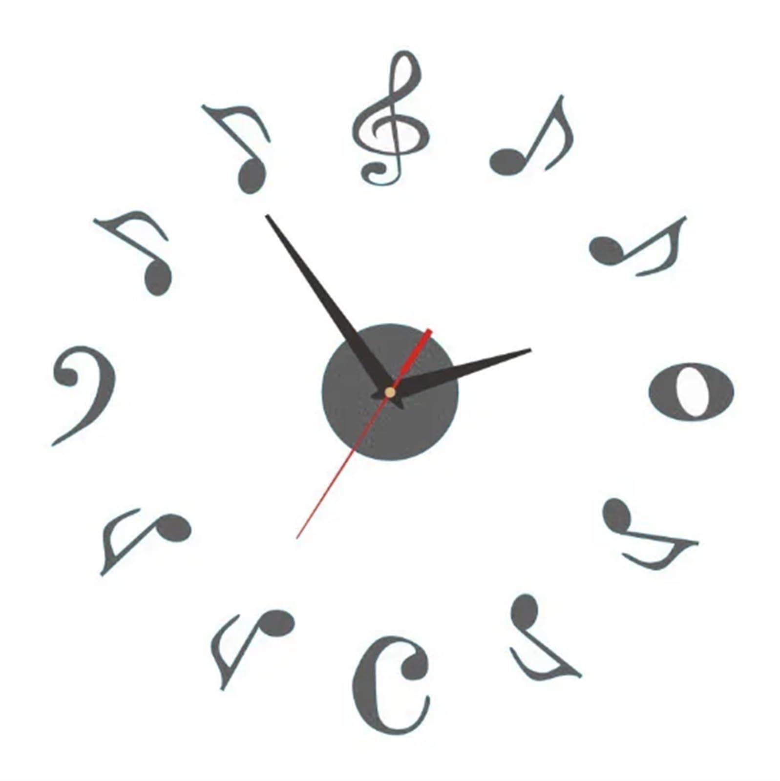 VFDVSWZSA Stylish wall clock, Frameless Wall Stickers Silent Clock For Home Living Room Office Decor Bedroom(Silver)