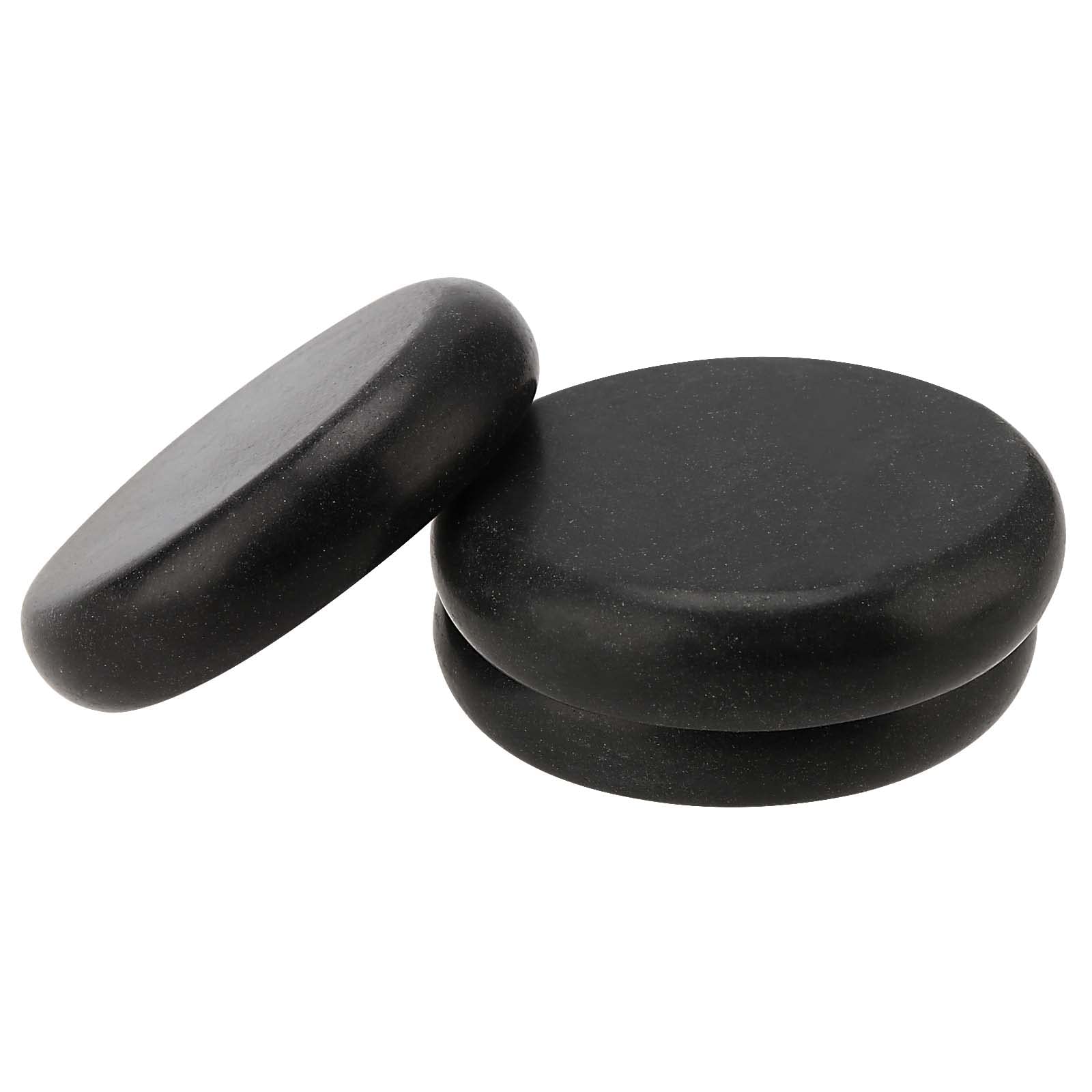 SOUJAP Paquete de 22 piedras de masaje de basalto de 3.15 pulgadas, piedras redondas calientes de masaje, rocas de basalto esenciales negras para terapia de masaje, relajación, spa en casa