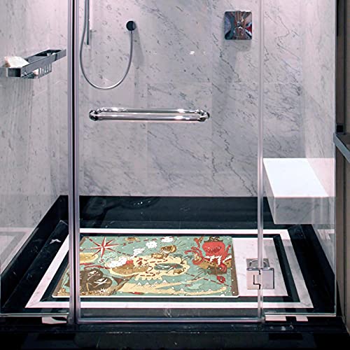 Tapis de bain antidérapant pour enfants style pirate avec trous de drainage efficaces - 6