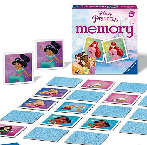 Ravensburger Disney Princess Mini Memory Game – Preschool Matching Pairs Card Game for Toddlers & Kids 3+ | Pocket Travel Game | Educational Concentration & Memory Training Gift