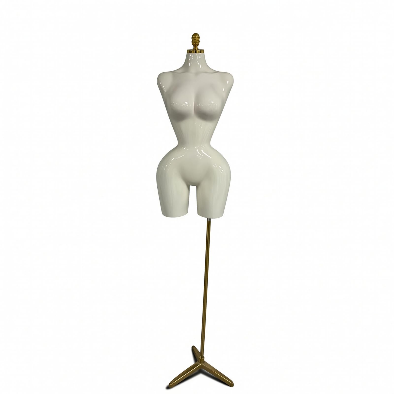 Frauen Schaufensterpuppe Torso Damen Büste Schneiderpuppe Figurine Modepuppe mit Fein Polierter Oberfläche zur Hervorhebung von Details für , Cremeweiß Etwas Gelblicher