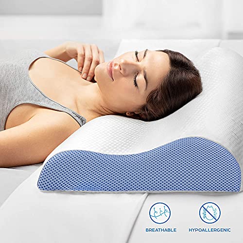 Livingful Premium Traagschuim Hoofdkussen • Hoofdkussen Nekklachten • Orthopedisch Traagschuim Hoofdkussen • Ergonomisch Hoofdkussen als Ideale Neksteun • Memory Foam Pillow • Slaapkussen • Kussen Tegen Slaap en Nekklachten • Voor Hoofd, Nek en Schouders • Medium • Comfort • Zacht • OEKO-TEX Standard100 (50x30x10cm) - Image 3
