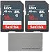 SanDisk 16 GB Class 10 SD HC Ultra Flash Memory Card - 2 Pack with Everything But Stromboli (tm) Microfiber Cleaning Cloth